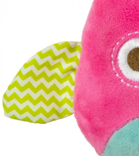 Závesná plyšová hračka Happy owl 2552 ružová