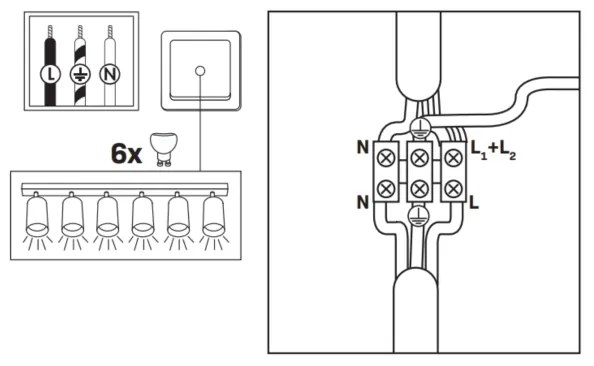 LED RGBW Stmievateľné kúpeľňové bodové svietidlo TURYN 6xGU10/6,5W/230V IP44 čierne