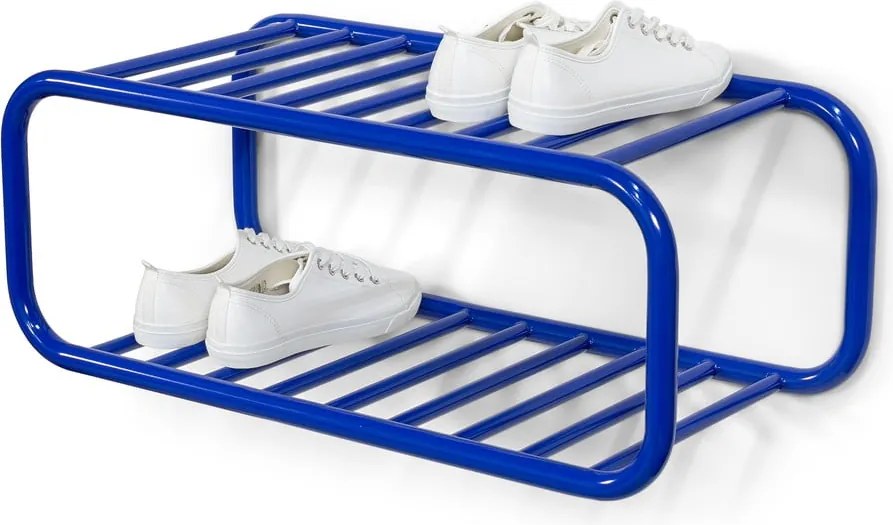 Modrá kovová závesná skrinka na topánky 72x28x35 cm Retro – Spinder Design