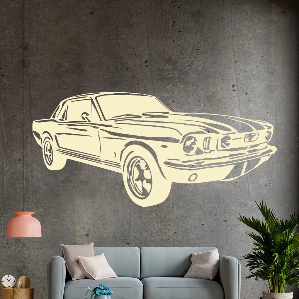 Veselá Stena Samolepka Automobil Ford Mustang Farba: modrá, Veľkosť: 60 x 28 cm