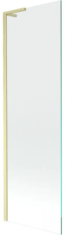Mexen Next L, 1-krídlová vaňová zástena 60 x 150 cm, 6mm číre sklo, zlatý matný profil, 895-060-000-03-00-55