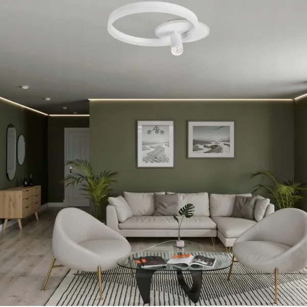 LED Stropné svietidlo LED/38W/230V + 1xGU10/30W biela