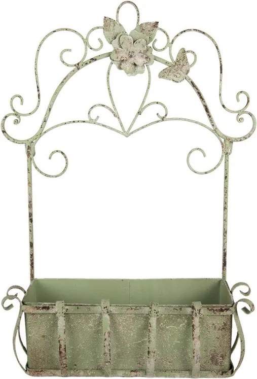 Romantický kovový nástenný kvetináč na kvety Butterfly - 44*15*58 cm