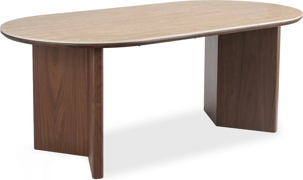 Vintino Jedálenský stôl ARIUS oválny 200 cm – travertín / orech