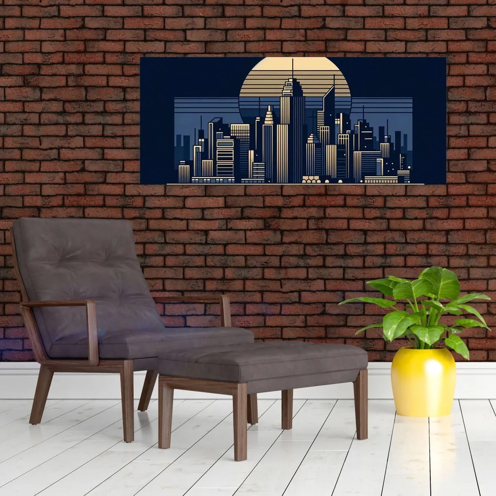 Obraz – Geometrické mesto (120x50 cm)