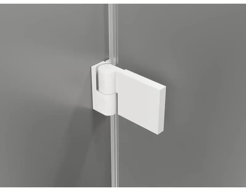 Mexen Lunar-B, výklopný sprchový kút ľavý 95 x 70 cm, 8mm číre sklo, biely profil, 832-095-070-20-00-L