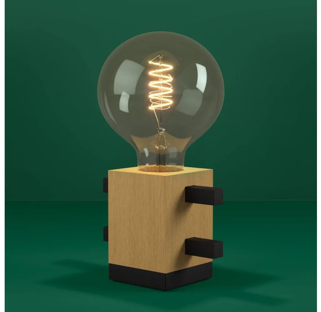 Eglo 390193 - Stolná lampa LEVANTARA 1xE27/40W/230V čierna/hnedá