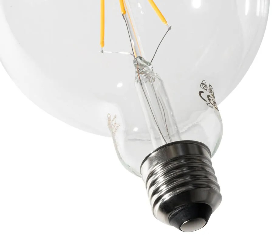 Sada 5 E27 3-stupňových stmievateľných LED žiaroviek so špirálovým vláknom G125 4W 450 lm 2700K