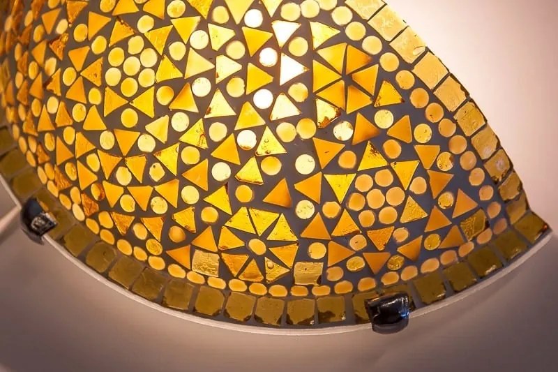 Mosaic orient lampa nástenná s vypínačom Moon AMBER 30*17