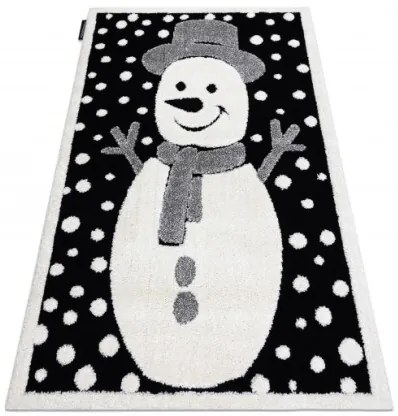 Koberec JOY Snowman čierny / krém