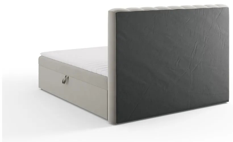 Sivá boxspring posteľ s úložným priestorom 180x200 cm Gina – Milo Casa