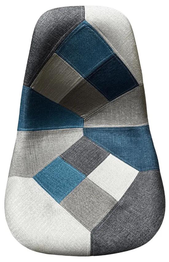 Stolička patchwork modrá škandinávsky štýl | jaks