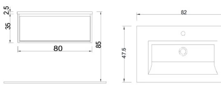 BOCCHI Milano - Skrinka pod umývadlo, 820x475 mm, teak