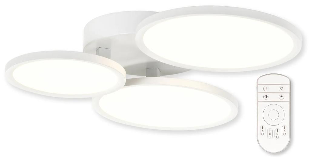 TOP-LIGHT Stropné dizajnové LED svetlo MERKUR B RC, 50W, diaľkové ovládanie, okrúhle, biele