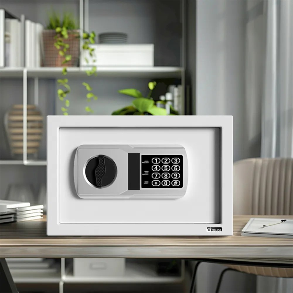Elektrický nábytkový trezor SAFETY, 31 x 20 x 20cm, strieborná Deuba
