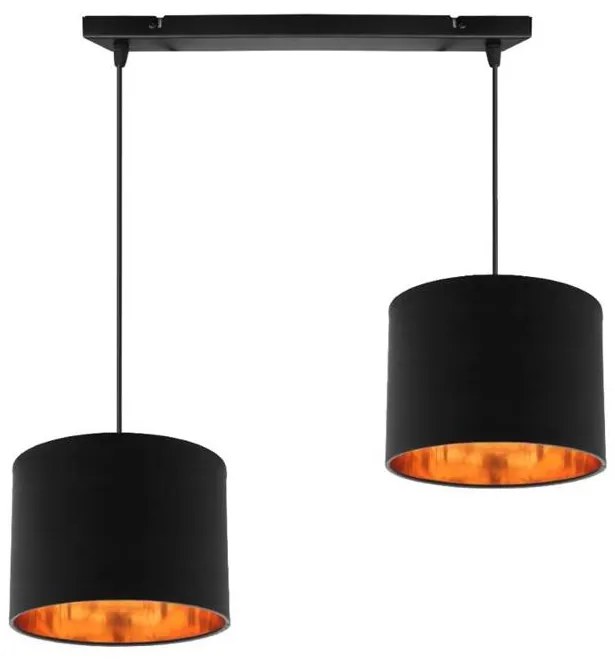 Candellux Čierno-medený závesný luster Candida pre žiarovku 2x E27 32-00712