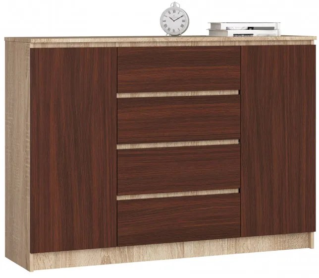 Komoda K140 2D 4SZ CLP dub sonoma / wenge