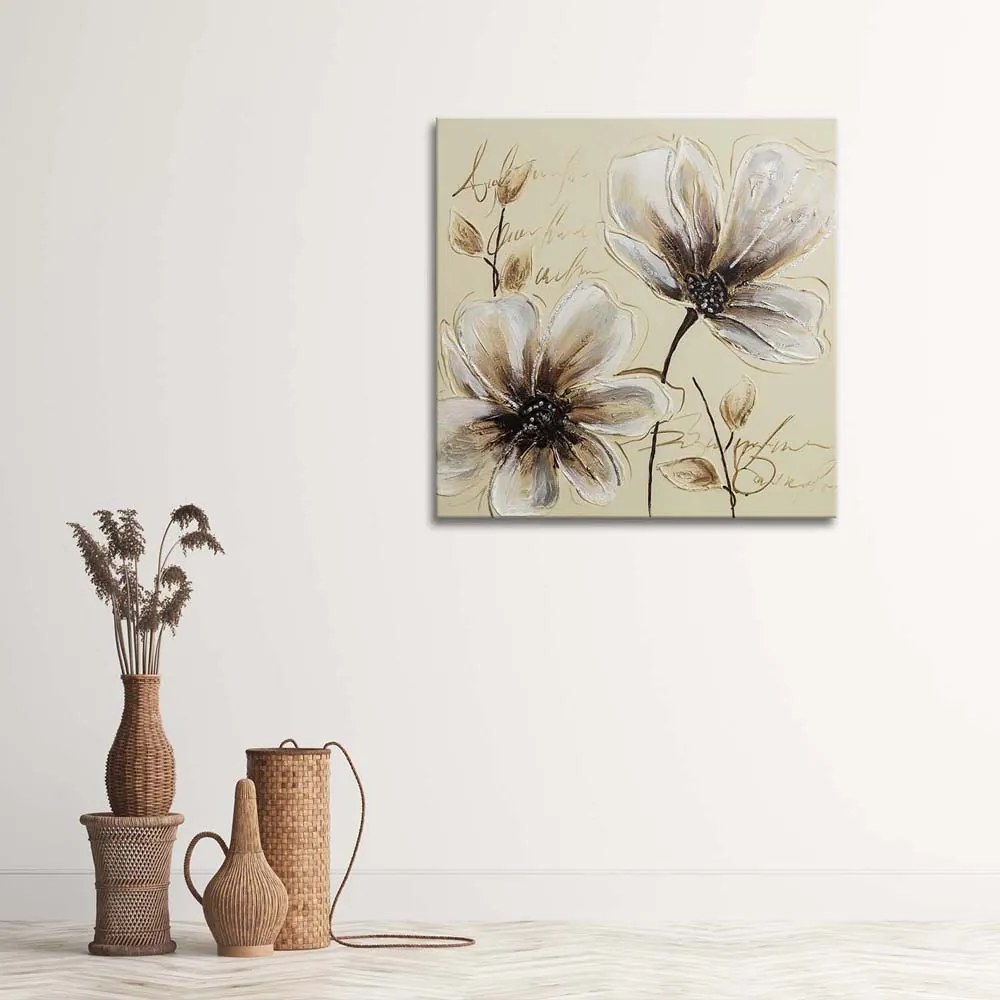Gario Obraz na plátne Maľované kvety Rozmery: 60 x 60 cm