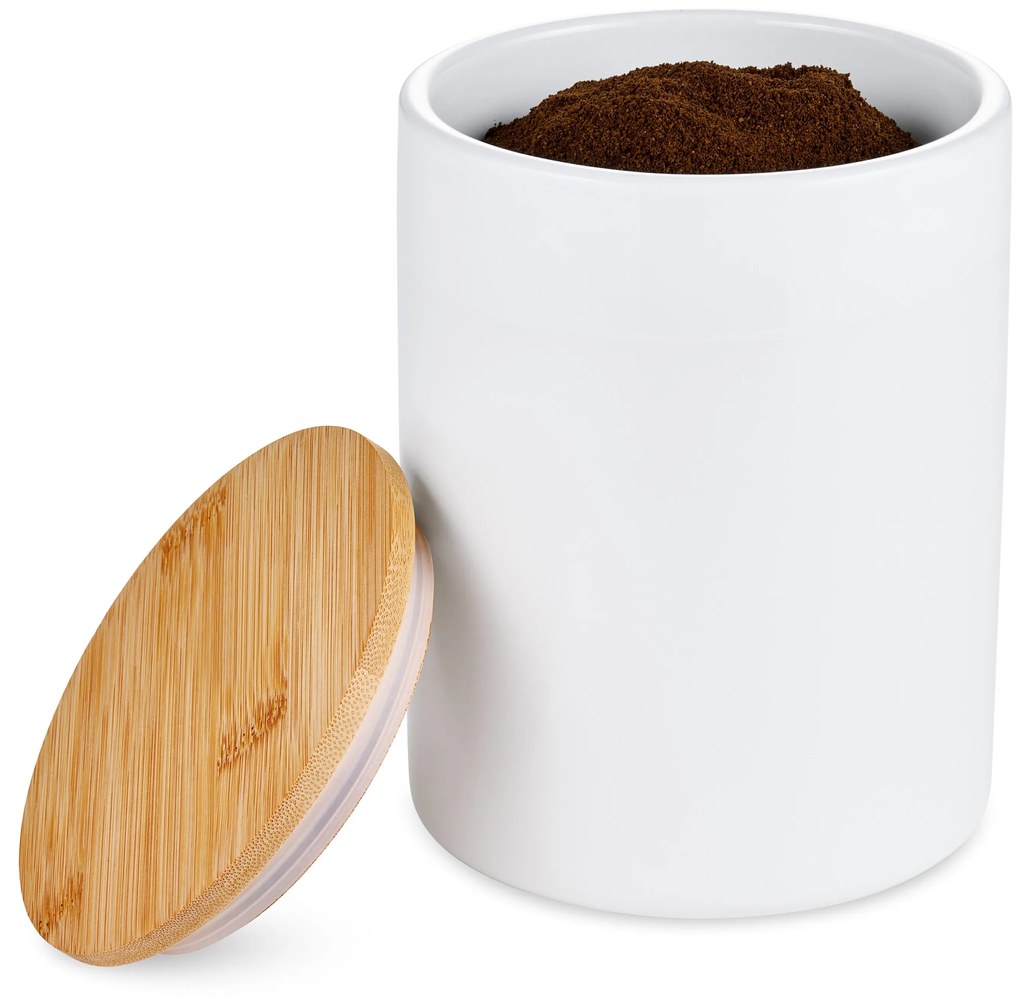 Dóza na kávu, keramika, 500 g, biela