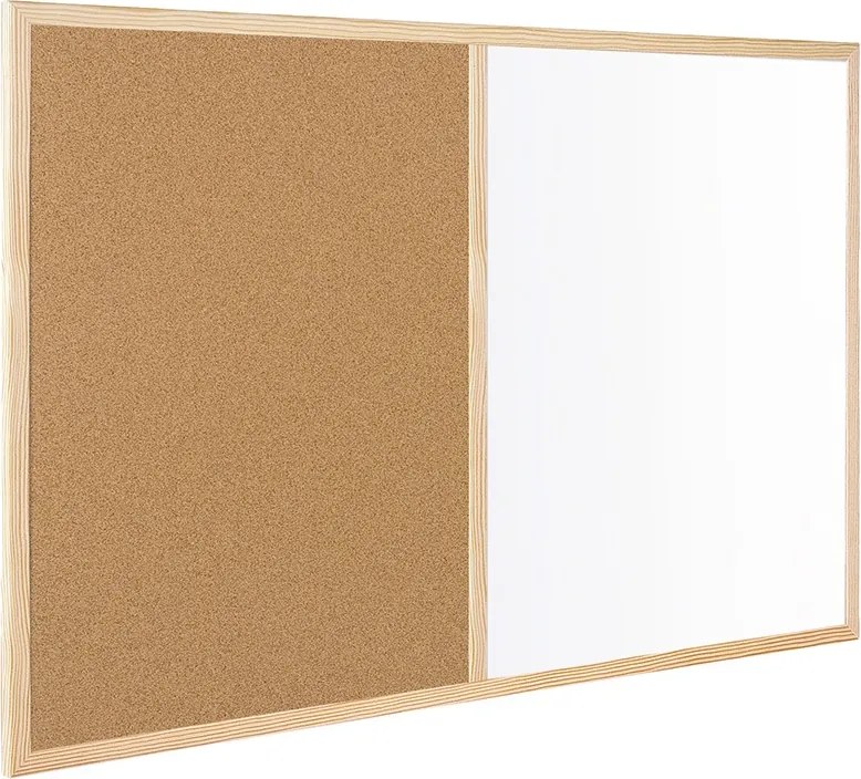 Toptabule.sk Kombinovaná tabuľa biela v drevenom ráme CLASSIC 60x40 cm