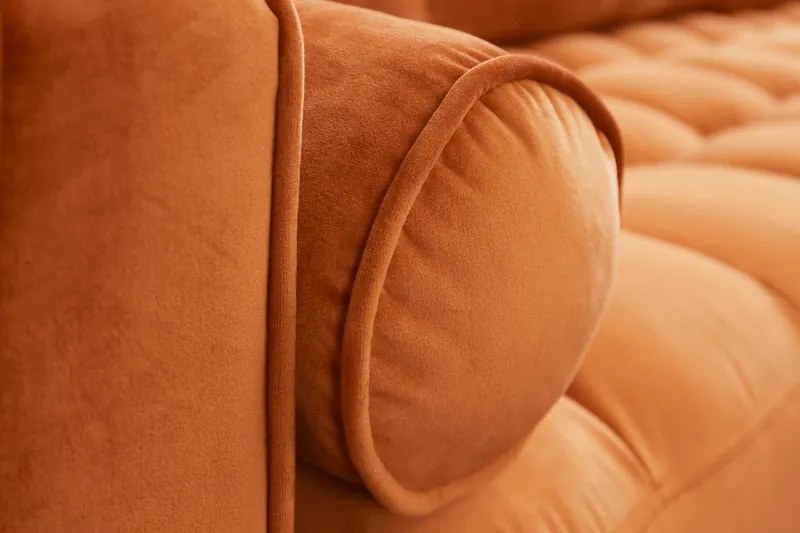 Rohová pohovka Cozy Velvet II 260cm hrdzavo hnedá zamat