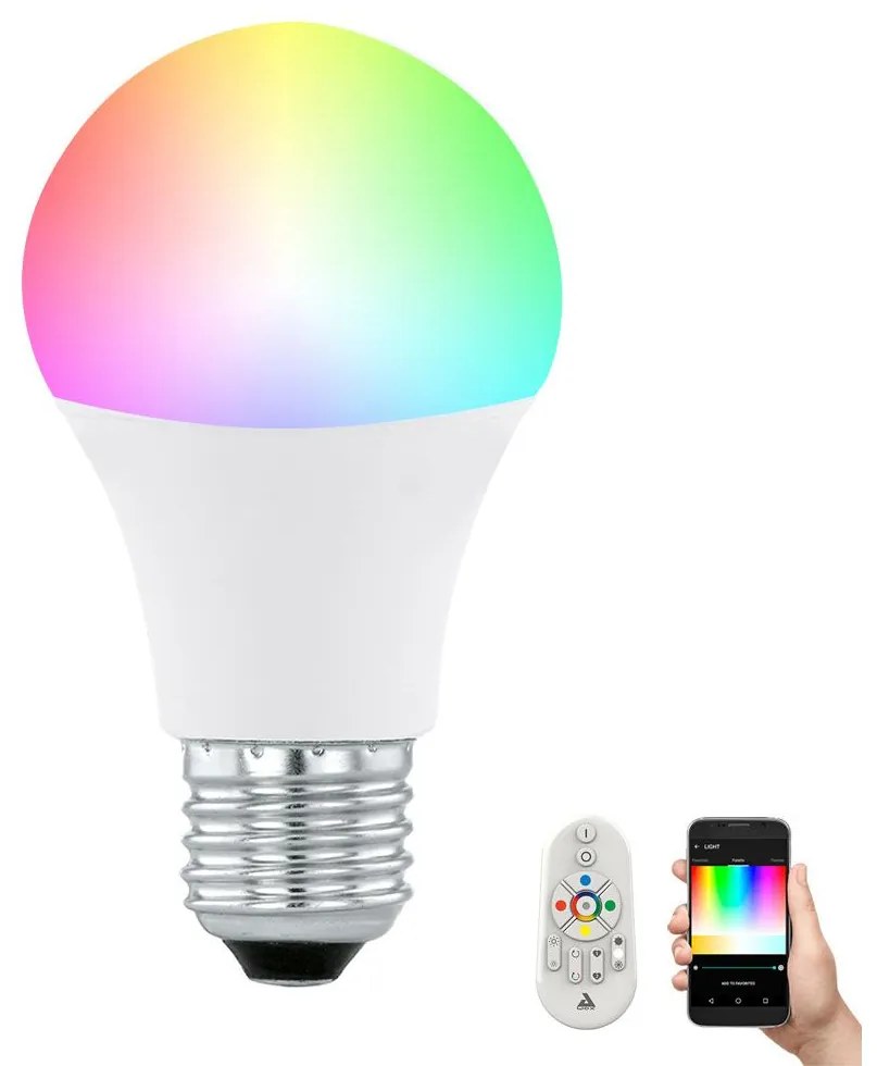 LED RGB Stmievateľná žiarovka CONNECT E27/9W + diaľkové ovládanie - Eglo 11585