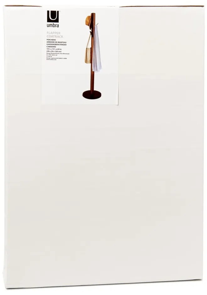 Čierny prírodný vešiak z kaučukového dreva Flapper - Umbra