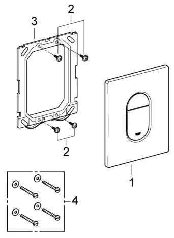 GROHE 38844000 - Splachovacie tlačidlo ARENA COSMOPOLITAN 156 × 197 mm chróm