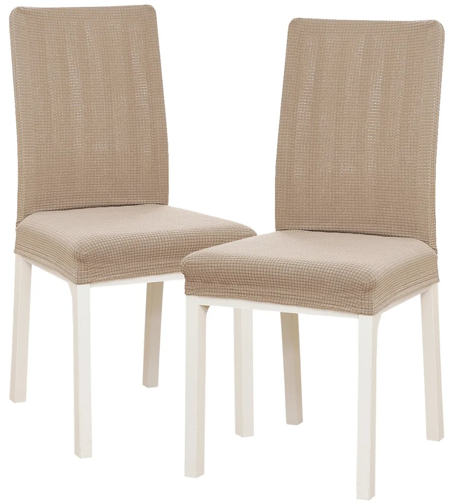 4Home Napínací poťah na stoličku Magic clean béžová, 45 - 50 cm, súprava 2 ks