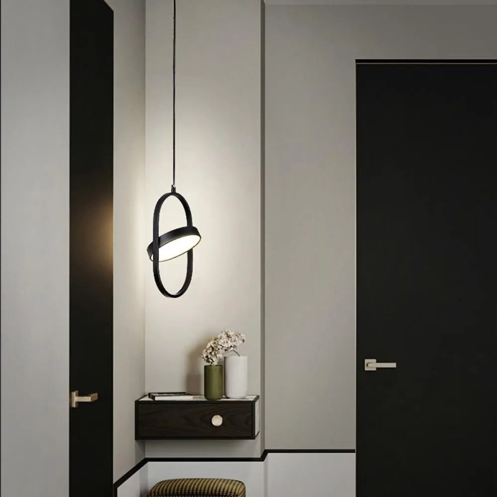 Toolight Toolight, LED závesné svietidlo 18W, 4000K, APP1554-CP, čierna, OSW-05662