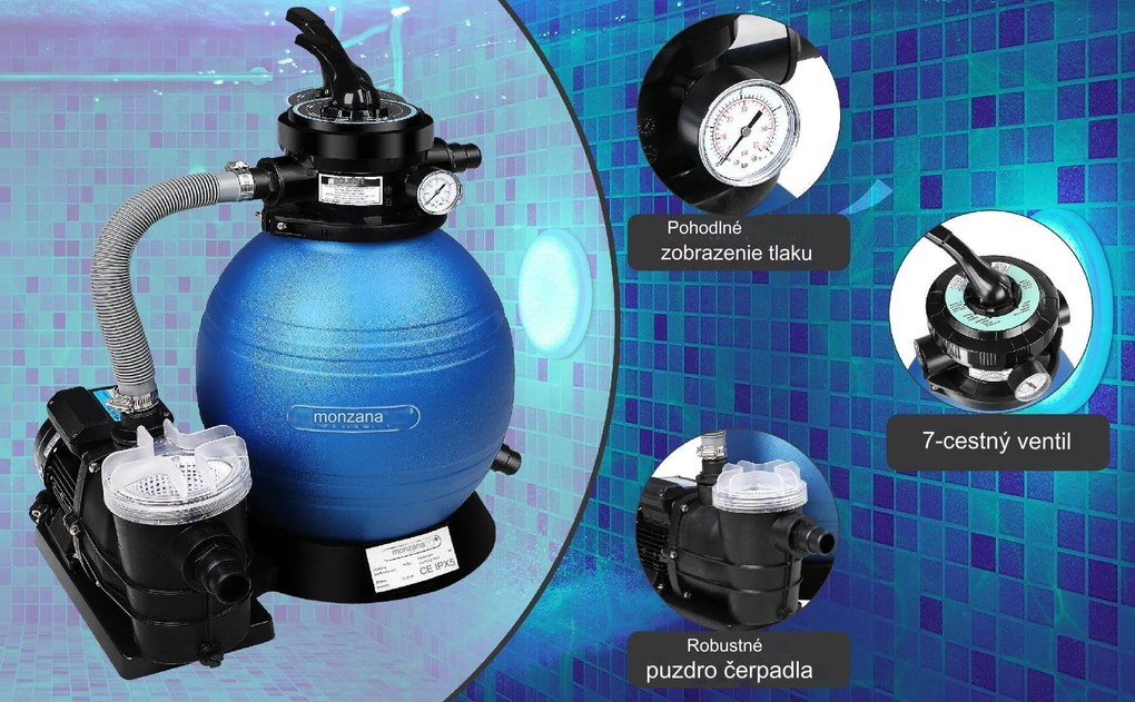 InternetovaZahrada Pieskový filtračný systém 9 600 l/h