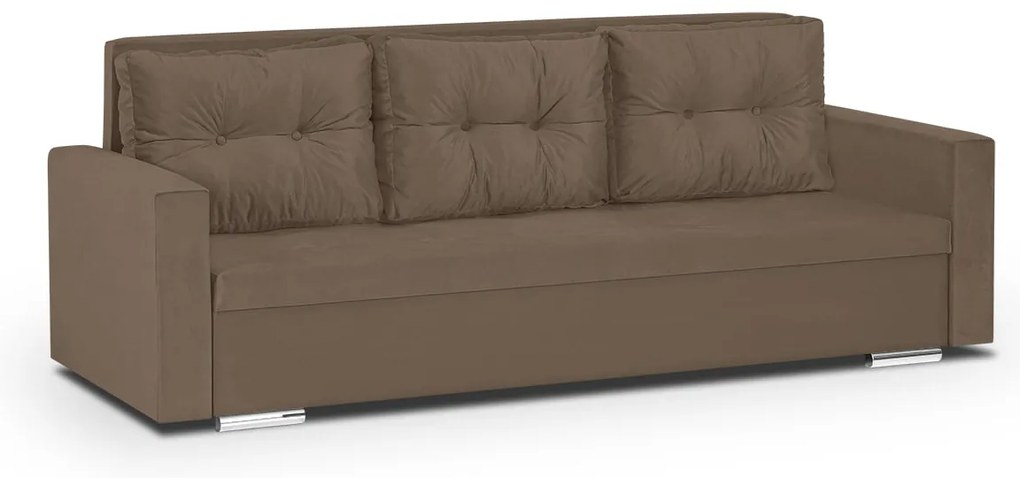 Pohovka pre 3 osoby s funkciou spania FELIX Hnedá