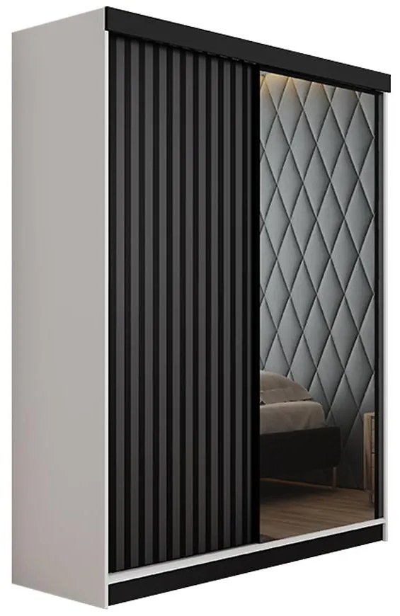 Skriňa Malani 138 L biely / dvierka grafit