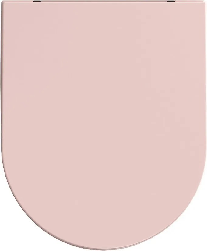 Isvea Isvea, INFINITY WC sedátko SLIM, Soft Close, Easy Take, ružová Salmon, 40KF0541I