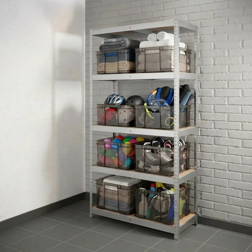 Keeeper Úložný box pre domácnosť aj dielňu, BRUNO L, 20,5L, 43 x 35 x 17,5 cm, dymový