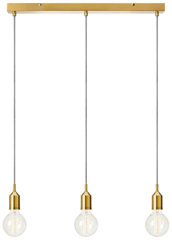 Trojramenné závesné svietidlo v zlatej farbe Markslöjd Bronx