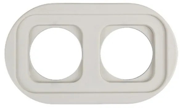 Elhard Veľký okrúhly keramický dvojitý rámček, biely KV3002W