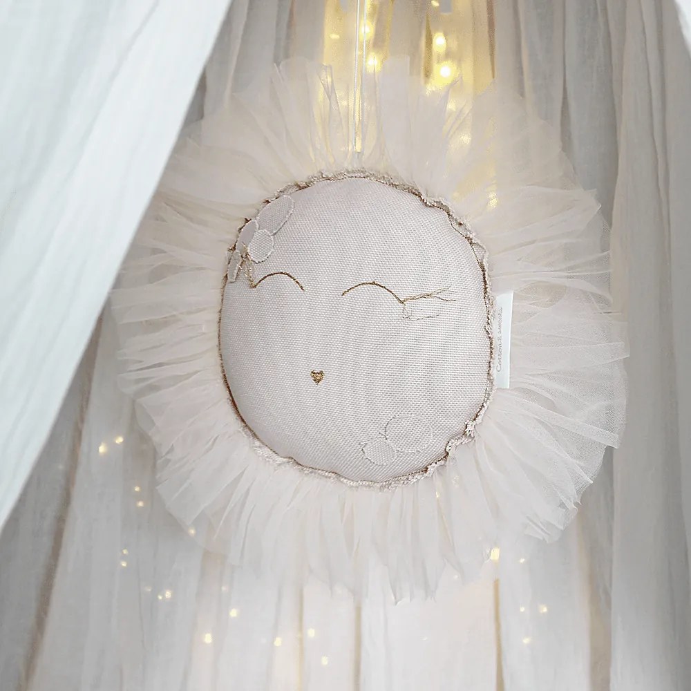 Závesná dekorácia slnka púdrovo ružová 35x35x5cm