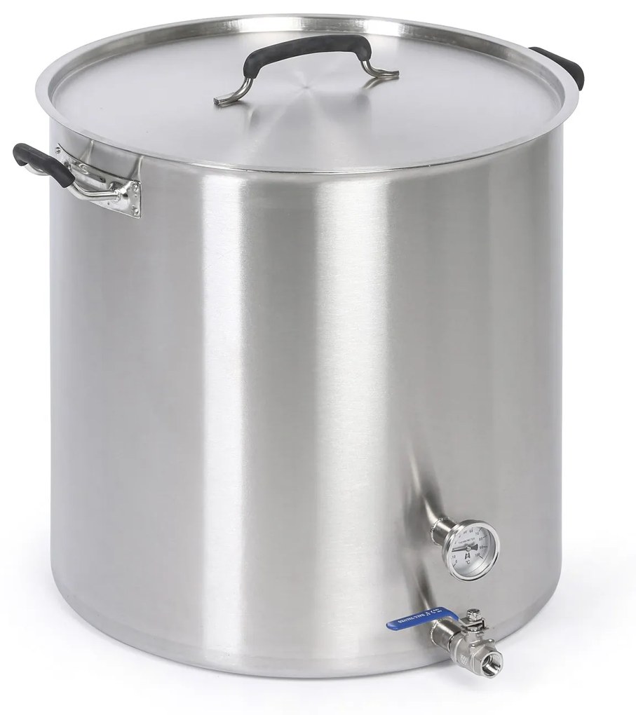 Nerezový hrniec s výpustným ventilom, 500 x 500 mm, 98 l