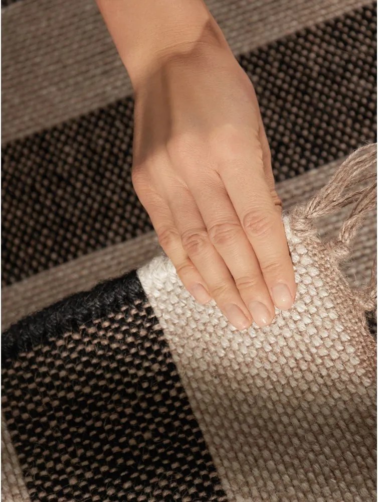 Čierny/krémovobiely obojstranný/ručne tkaný jutový behúň 80x200 cm Playa – Hanse Home