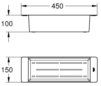 GROHE 40852SD0 - Multifunkčné nerezové cedidlo 450 × 150 × 100 mm