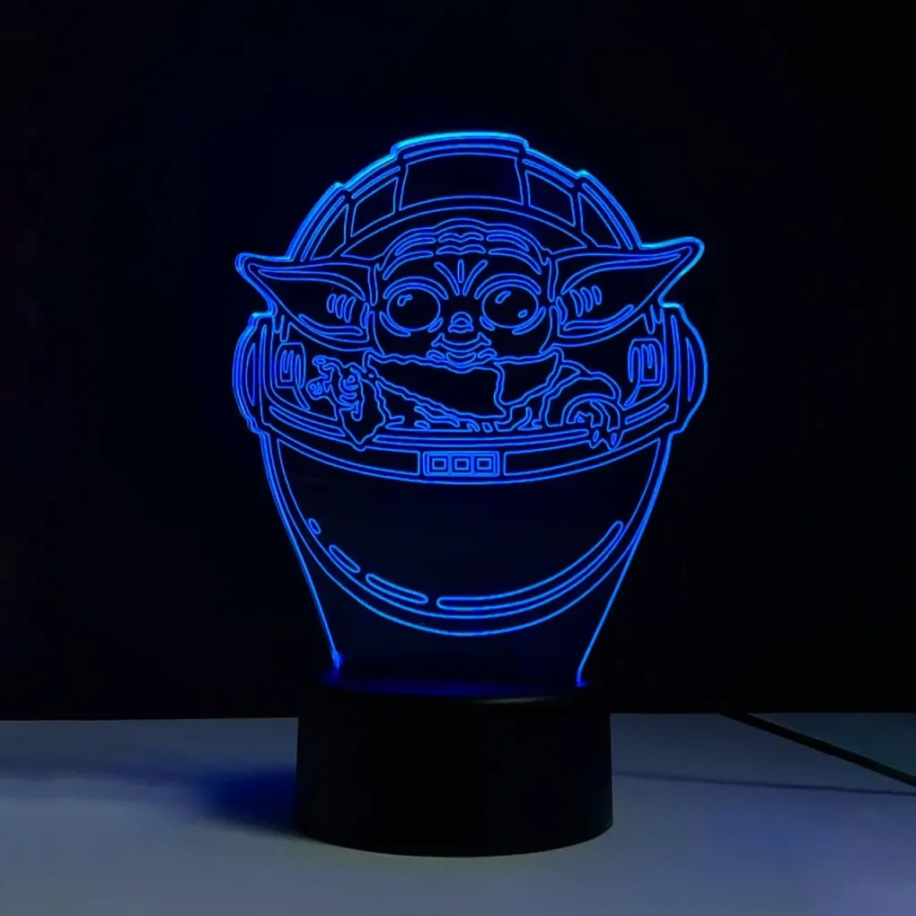 3D LED nočná lampa 3Dmix 3DL-CLK - Baby Yoda (Star Wars – Mandalorian) (Hodiny s budíkom)