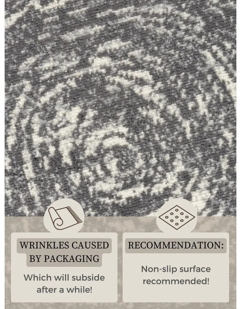 Sivo-krémový okrúhly koberec ø 160 cm Gloria Cavallo – Hanse Home