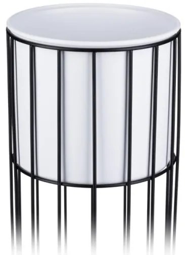 Kovový kvetináč LOFT 70x20 cm čierna/biela