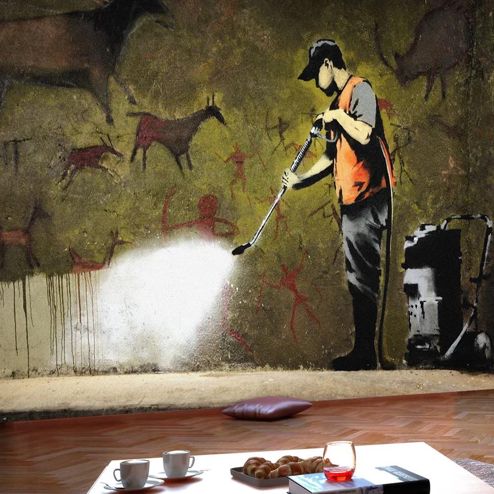 Fototapeta - Banksy - jaskynná maľba 250x175 + zadarmo lepidlo