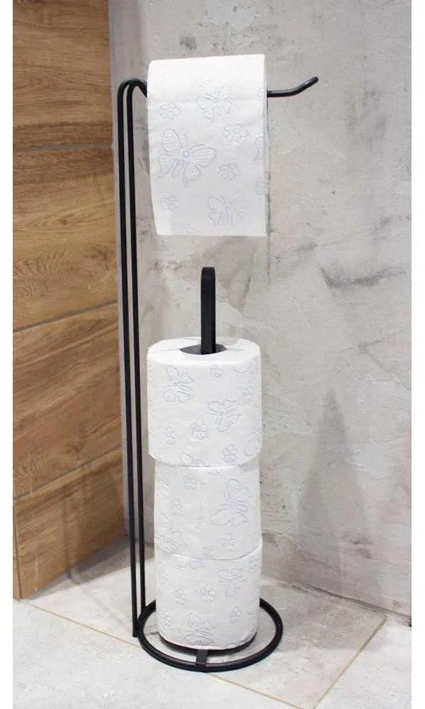 DekorStyle Stojan na toaletný papier Loft čierny