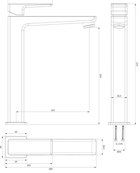 OMNIRES PM7412CRB - Umývadlová batéria PARMA 27,3 cm lesklý chróm/biela