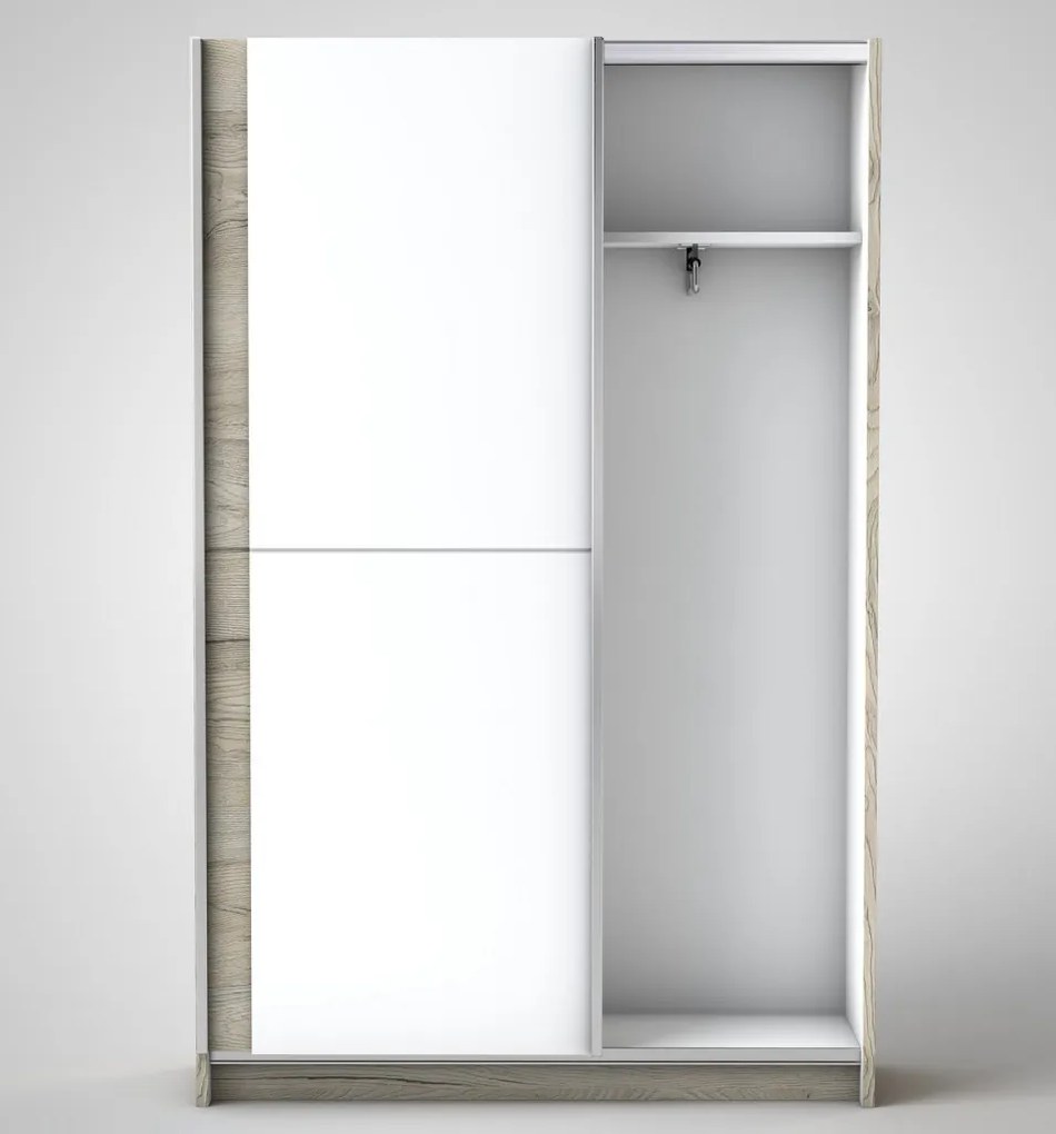 Šatníková skriňa Heimo, 125 cm, dub san remo/biela