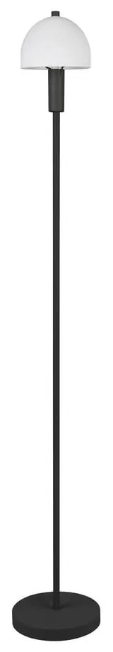 Čierna stojacia lampa so skleneným tienidlom (výška 120 cm) Glenn – Reality