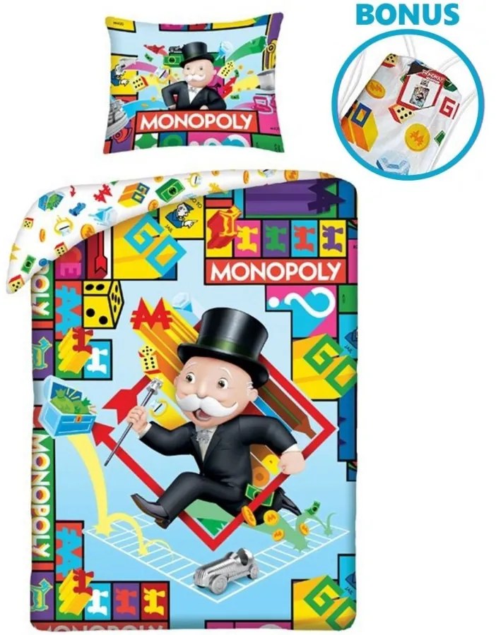 Bavlnené posteľné obliečky Monopoly